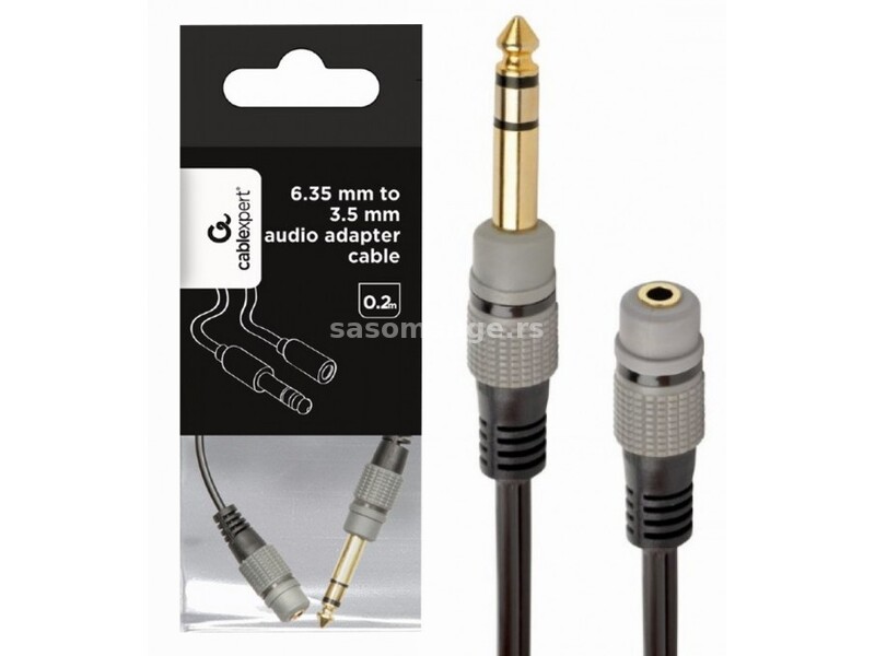 A-63M35F-0.2M Gembird 6.35mm to 3.5mm audio adapter cable, 0.2m