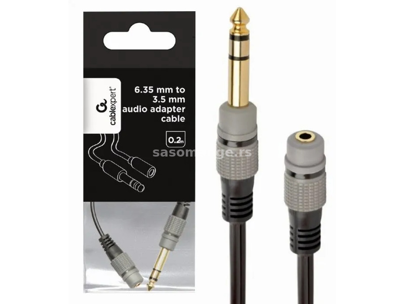 GEMBIRD A-63M35F-0.2M Gembird 6.35mm to 3.5mm audio adapter cable, 0.2m