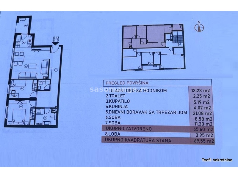 VRACAR ,CRVENI KRST ,70m2 , (L) ,229500e