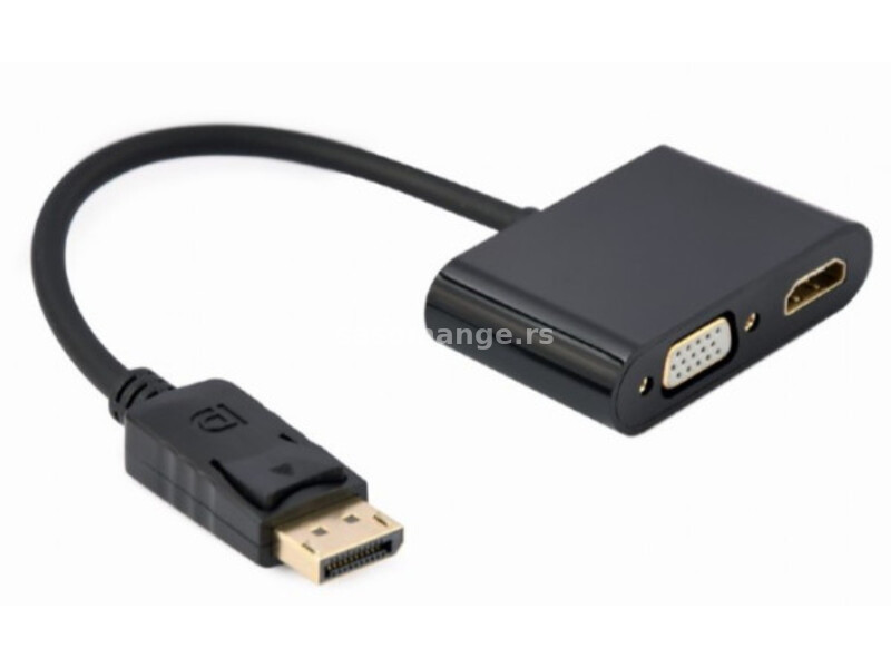 A-DPM-HDMIFVGAF-01 Gembird DisplayPort male to HDMI female + VGA female adapter cable, black