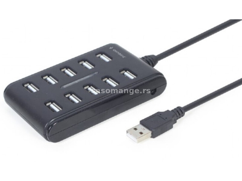 UHB-U2P10P-01 Gembird 10-port USB 2.0 HUB, black