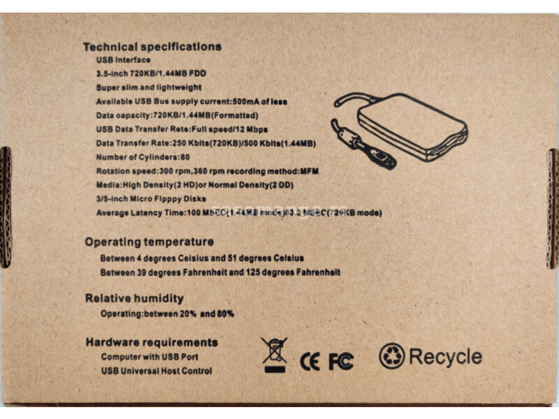 FLD-USB-05 Gembird Eksterni USB1.1 3.5 Floppy Disk Drive