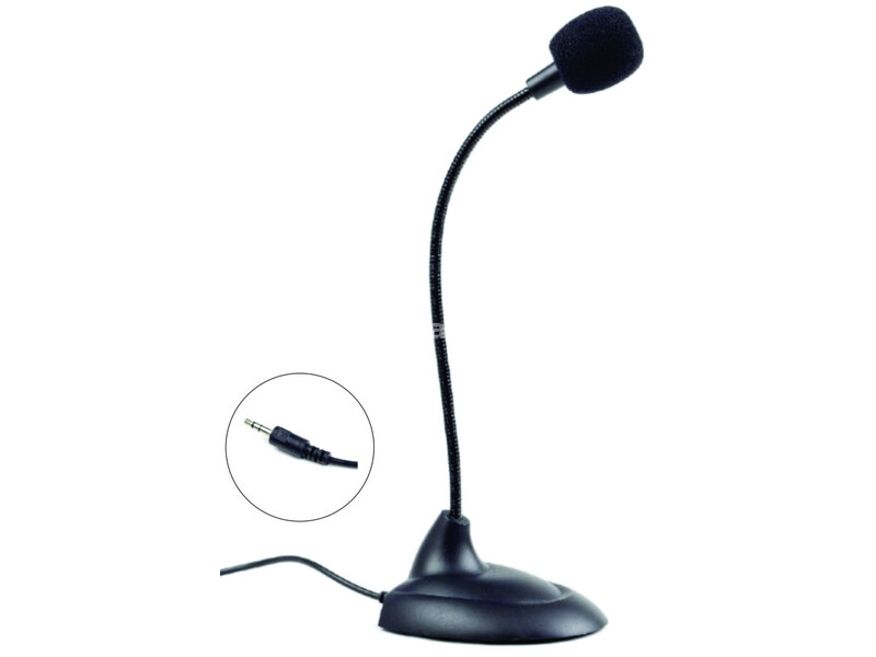 MIC-205 * Gembird Desktop mikrofon, savitljivo telo, black, 3.5mm sa prekidacem (249)