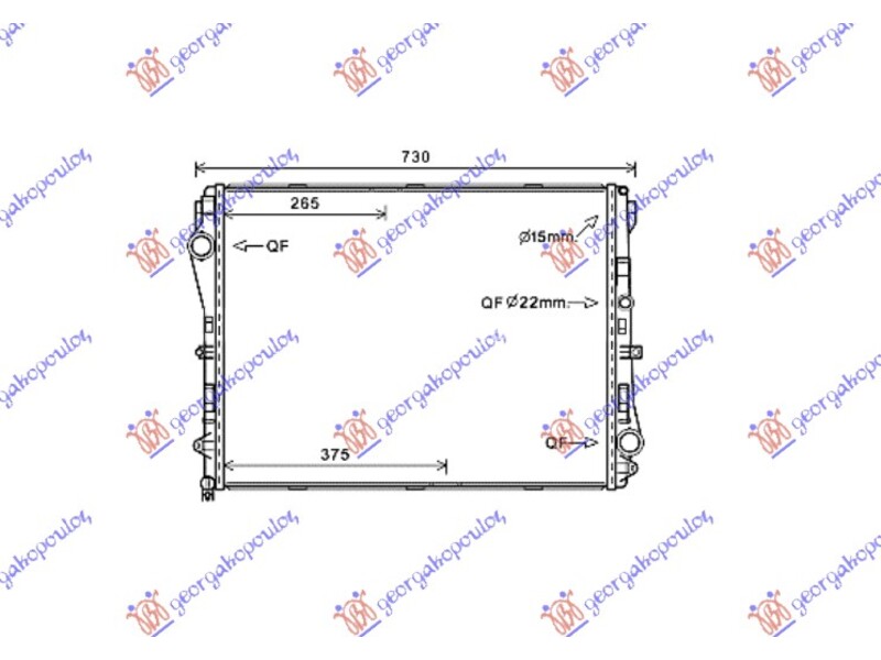 HLADNJAK MOTORA BENZIN/DIZEL (AUTO) (640x500x260 MERCEDES E CLASS (W213) 16-20