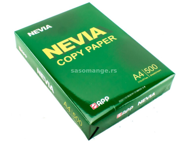 Papir Fotokopir A4/70g m2/500 Lista za laser, inkjet i fotokopir masine Ris papira NEVIA