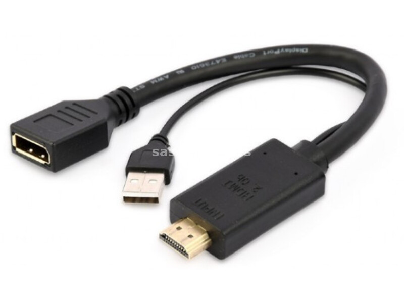 A-HDMIM-DPF-01 Gembird Active 4K HDMI to DisplayPort adapter, black A