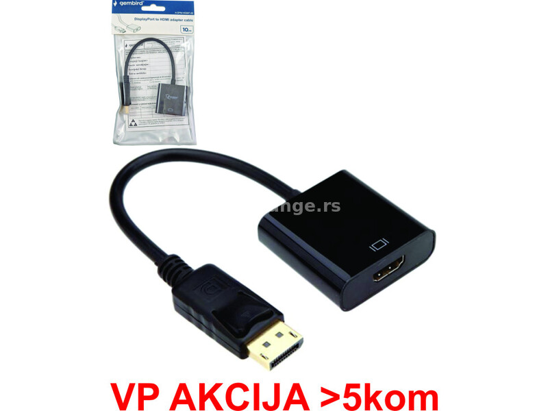 A-DPM-HDMIF-08 ** Gembird DisplayPort v1 to HDMI adapter cable, black (239)(alt A-DPM-HDMIF-002)