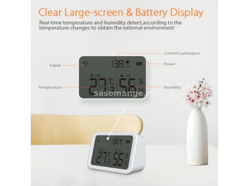 ZIGBEE-SMART-TEMPERATURE-HS05 Gembird Alexa Smart Zigbee temperature and humidity sensor wireless Lu