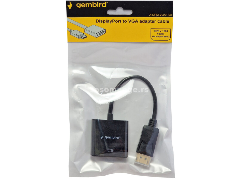 A-DPM-VGAF-03 ** Gembird DisplayPort to VGA adapter cable, BLACK (379)