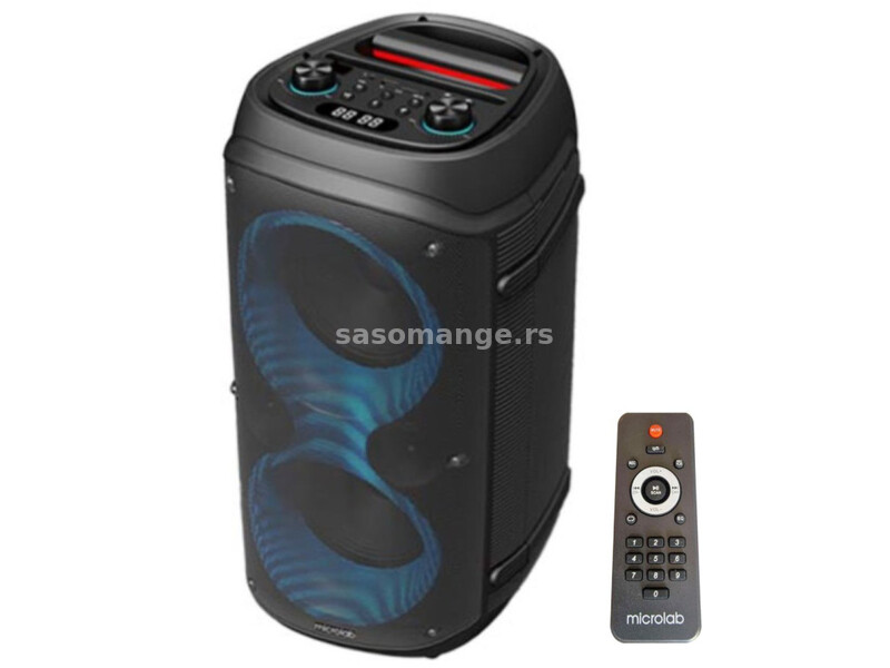 Microlab PT600 karaoke zvucnik 64W, Bluetooth, LED, 7,4V/2000mAh, TWS, Aux, USB, microSD, FM, Mic*2