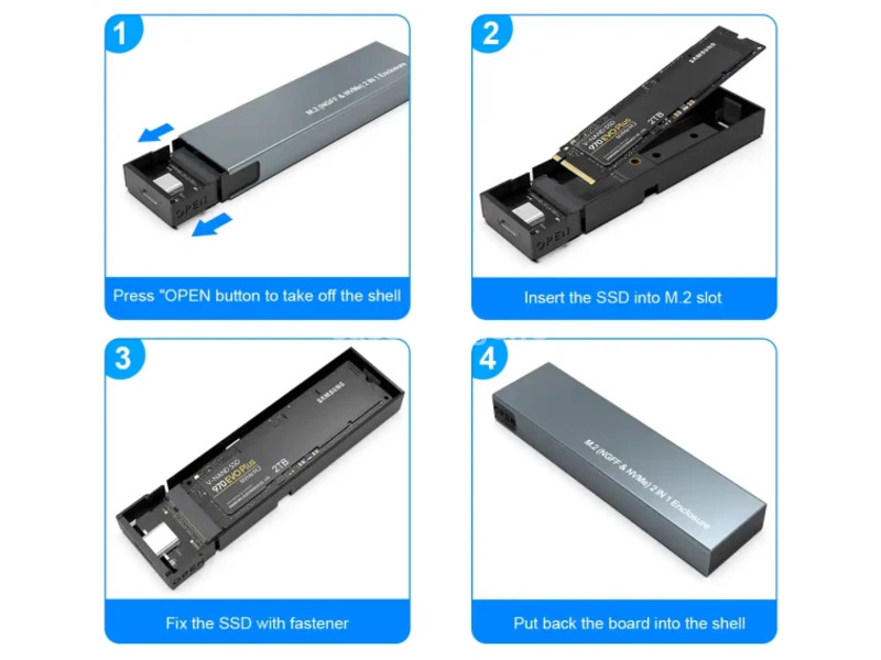 Kućište aluminijumsko Zeus za M.2 NVME USB 3.03.1