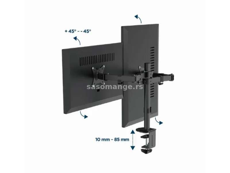 GEMBIRD MA-D2-03 * Gembird Podesivi dupli stoni drzac za monitor, tilt, 17-32 max.2x9kg (1849)