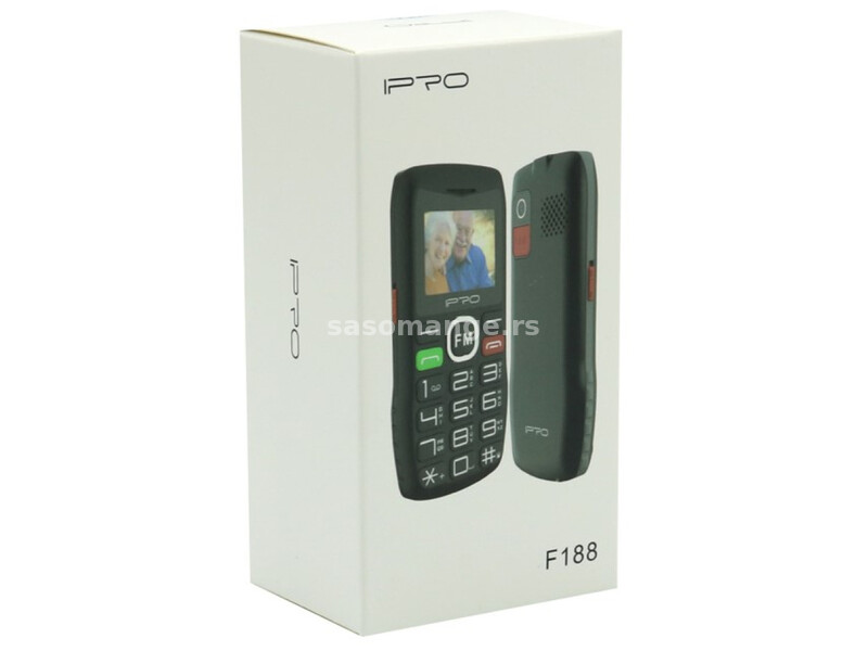 IPRO SENIOR II F188 1,8inc 32MB, Mobilni telefon DualSIM, 1000mAh, kamera, SOS dugme, Crni