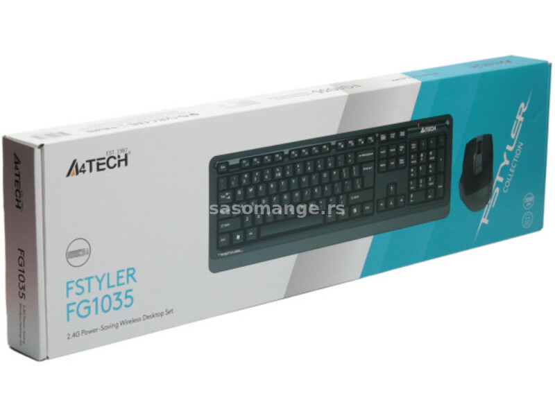 A4-FG1035 A4Tech Fstyler Bezicna tastatura YU-LAYOUT + bezicni mis USB, Grey