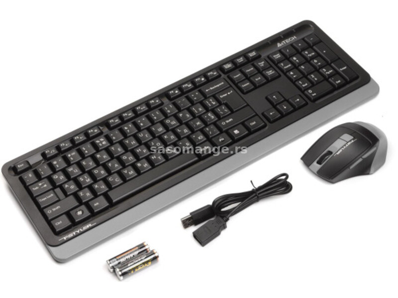 A4-FG1035 A4Tech Fstyler Bezicna tastatura YU-LAYOUT + bezicni mis USB, Grey