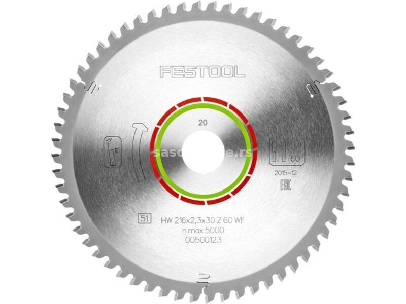 Festool testera za kompozitni materijal za KS60, 216x2,3x30 WZ/FA60