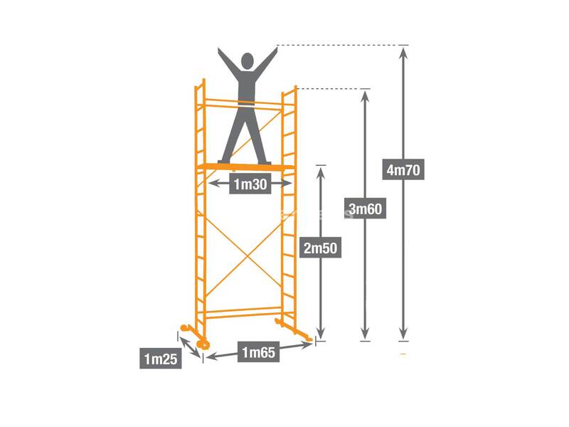 Aluminijumska skela Centaure Teko (radna v: 4.7m / v. gazišta: 2.5m)