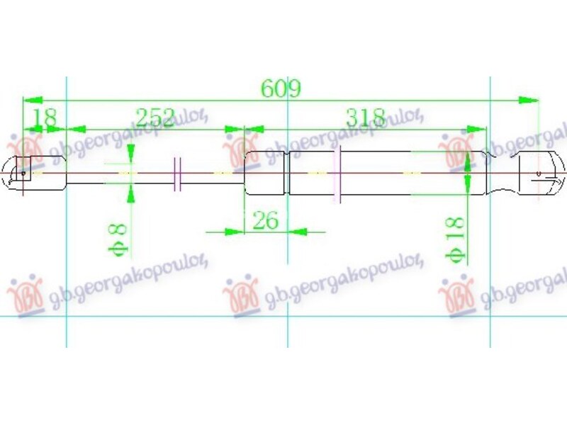 AMORTIZER GEPEK VRATA 5 VRATA (610L-275N) OPEL CORSA E 15-19