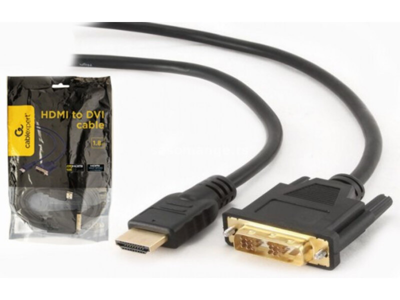 CC-HDMI-DVI-6 Gembird HDMI to DVI male-male kabl 1,8m