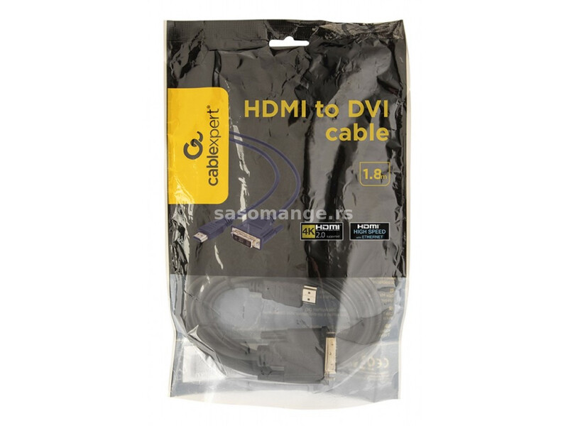 CC-HDMI-DVI-6 Gembird HDMI to DVI male-male kabl 1,8m