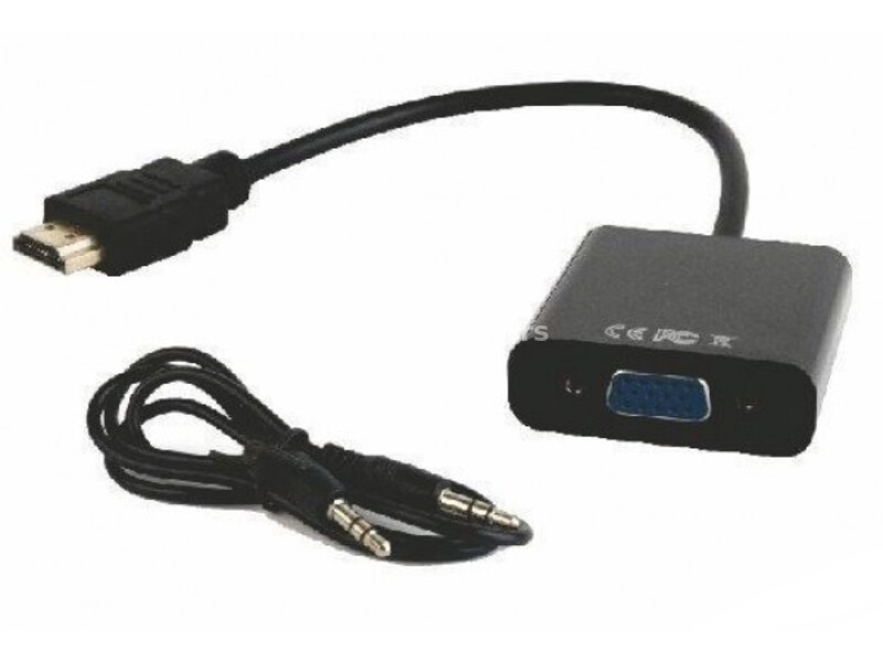 A-HDMI-VGA-06 ** Gembird HDMI to VGA + AUDIO adapter cable, single port (alt A-HDMI-VGA-03, 479)