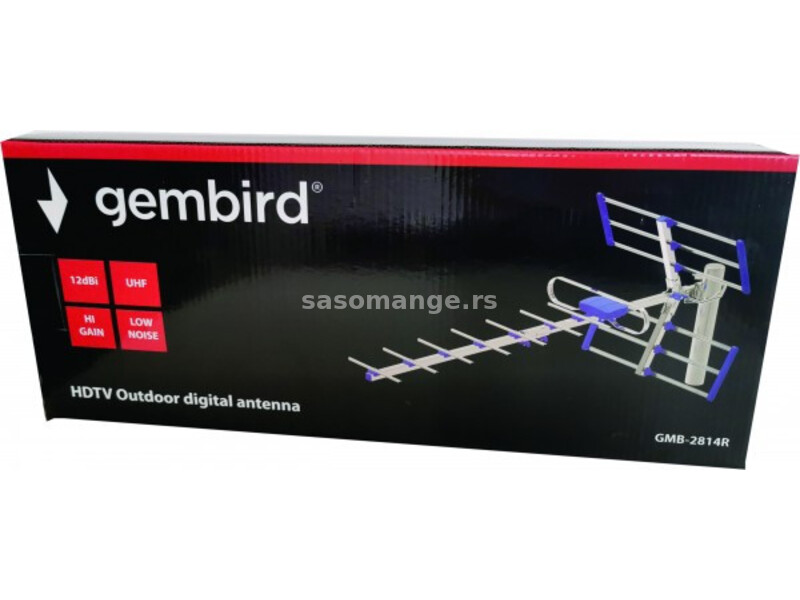 GMB-2814R ** Gembird Antena digital HDTV Loga UHF, F-Konektor, duina 84cm, dobit 12dB aluminium 781