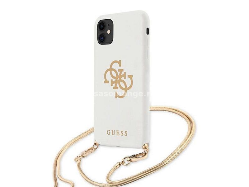 GUESS Futrola za iPhone 12/12 Pro White Gold Chain Collection