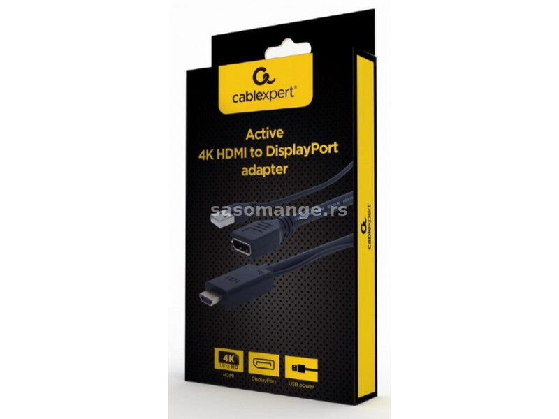 A-HDMIM-DPF-01 Gembird Active 4K HDMI to DisplayPort adapter, black