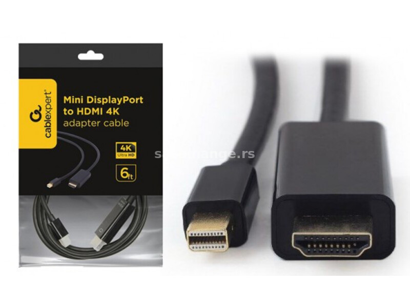 CC-mDP-HDMI-6 Gembird Mini DisplayPort to HDMI 4K cable, 1.8m