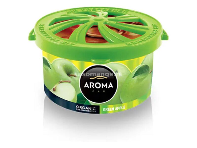 Miris za auto limenka AROMA Organic 40g - GreenApple