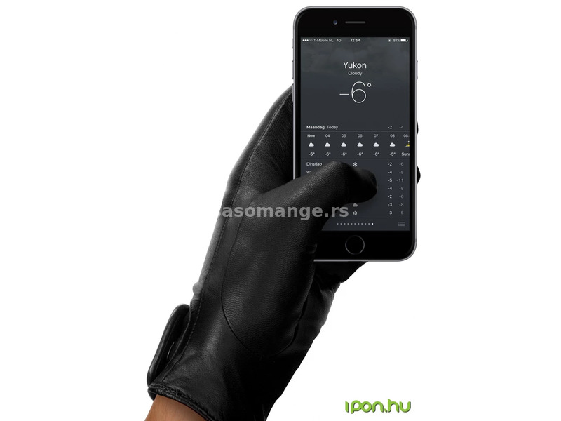 MUJJO Skin touch gloves 8-as size black