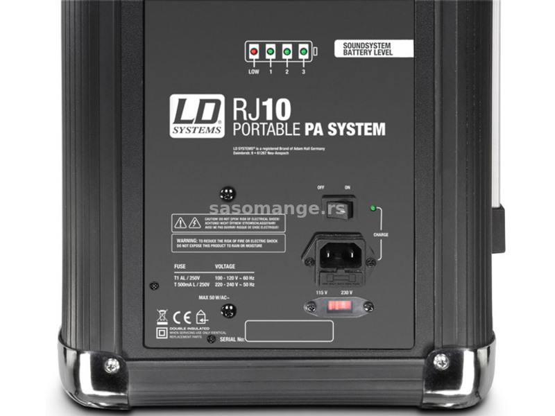 LD Systems Roadjack 10 portabl aktivni razglasni sistem sa punjivom baterijom i ugrađenom miksetom