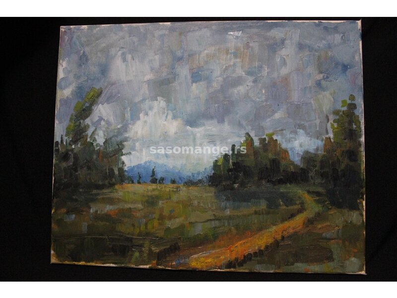 Slika Pejzaž, Impresionizam, Ulje Na Platnu, 40 x 50