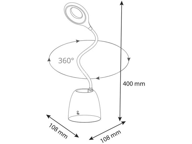 Stona LED lampa sa punjivom baterijom i fleksibilnim vratom Prosto LSL-Q10/WH