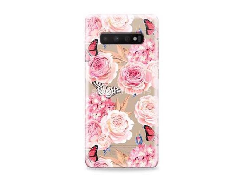 Futrola za Samsung Galaxy S10 Plus leđa UTPC pink-bele ruže