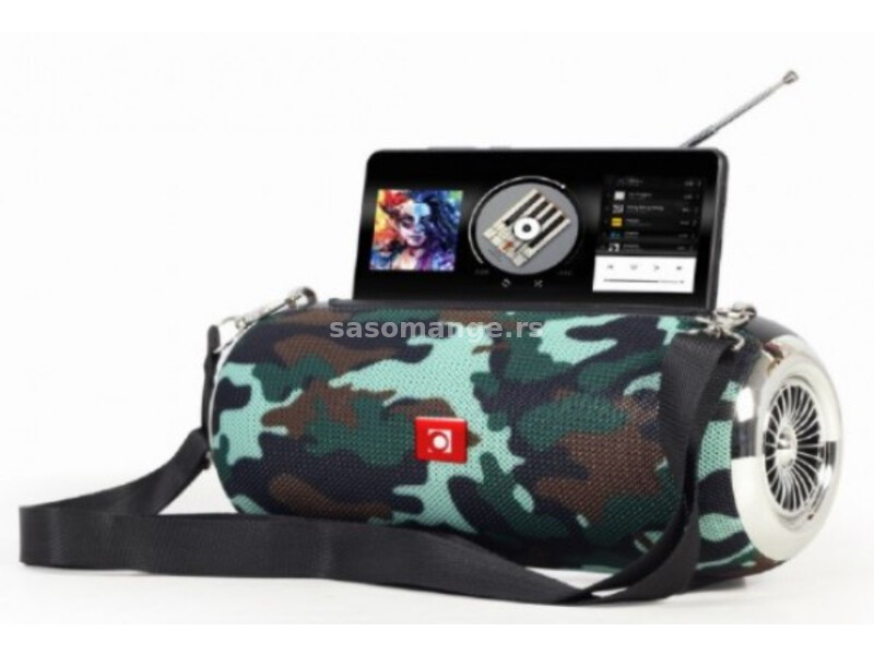 SPK-BT-17-CM Gembird Portable Bluetooth speaker +handsfree 2x5W, FM, USB, SD, AUX + antena camo