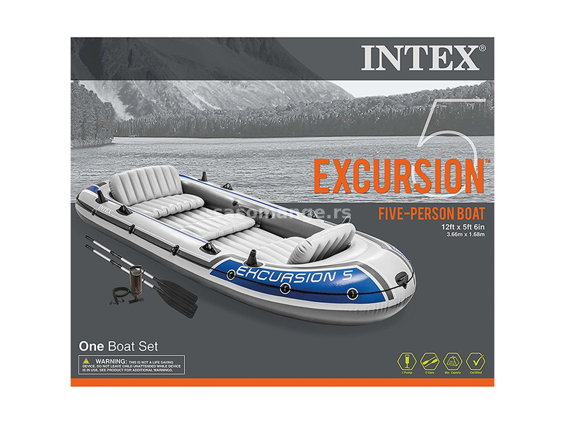 Intex Excursion 5 čamac za 5 osoba - set sa pumpom i veslima 68325