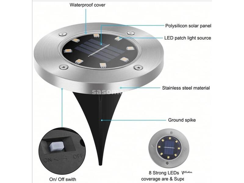 Solarne LED Lampe za dvoriste sa 8 dioda