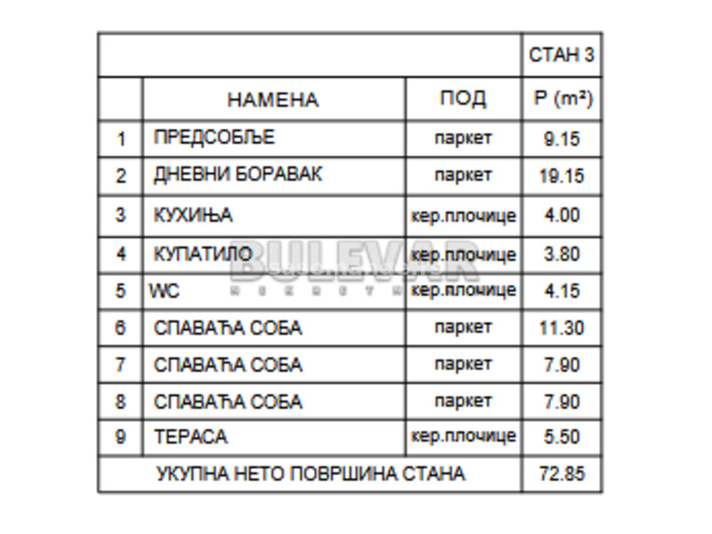 Novogradnja na Crvenom pevcu, 3.5, 73 m2, povrat PDV-a