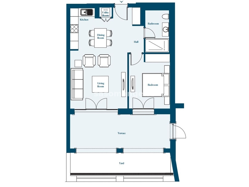Lustica Bay. Jednosoban stan u rezidencije IRIS. Površina stana 53.66 m2 plus terasa 18.3 m2,...