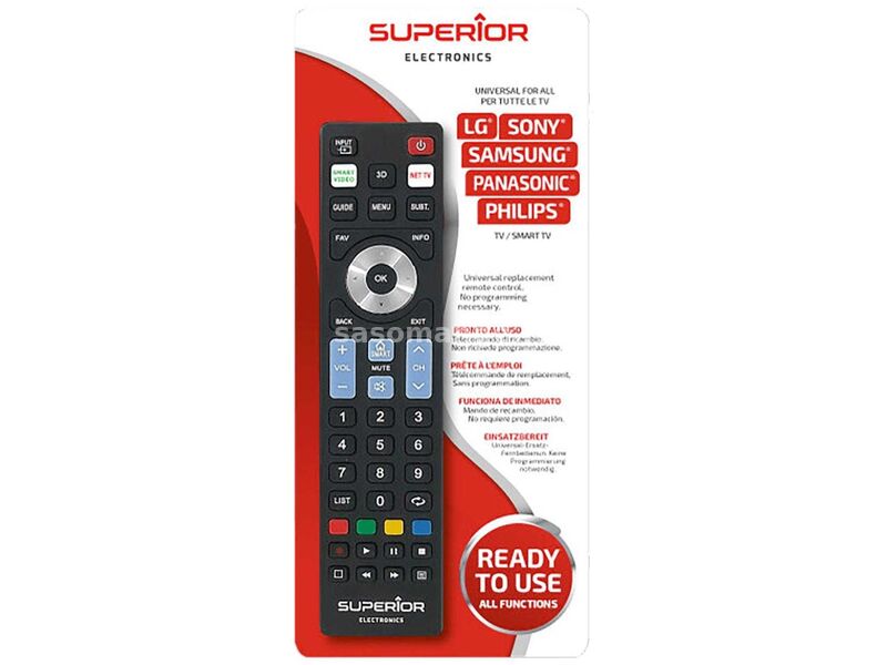 SUPERIOR Daljinski upravljač za LG/Sam./Sony/Phi./Pan.smart TV - RC Ready5