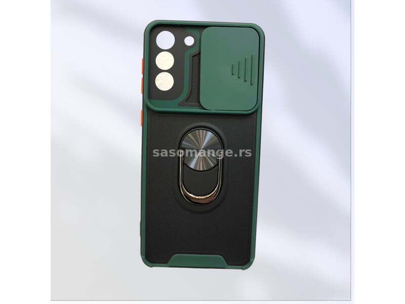 Maska Defender Ring &amp; Camera protection za Samsung S21 plus zelena