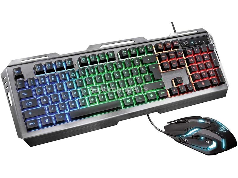 TRUST Gejmerska žična tastatura + miš GXT 845 Tural/ srebrna