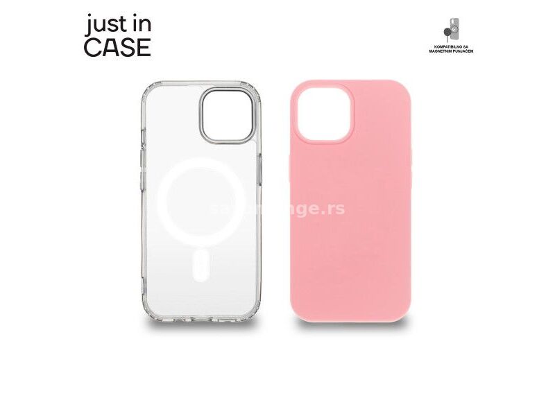 JUST IN CASE Futrola MAG MIX 2u1 za iPhone 15/ roza