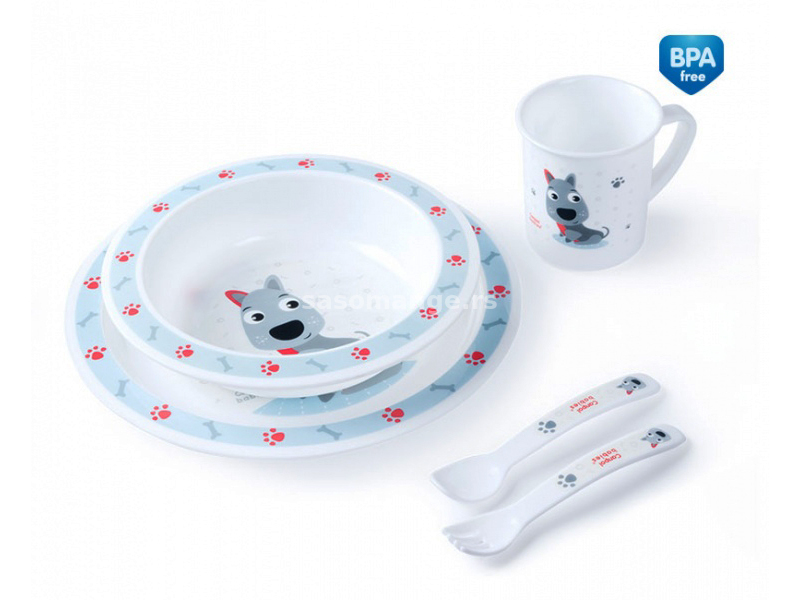 CANPOL Bebi set za hranjenje 4/401 DOG plava