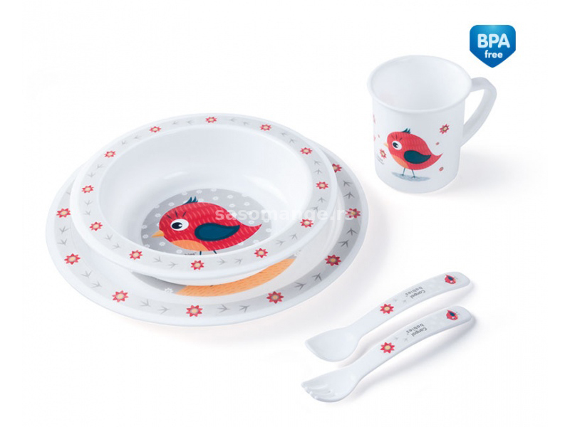 CANPOL Bebi set za hranjenje 4/401 BIRD crvena