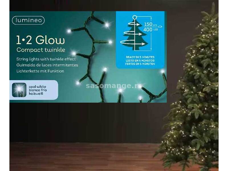 Lumineo Novogodišnje stepenaste LED lampice 1-2-glow Compact 5 nivoa 400 LED 49.5430