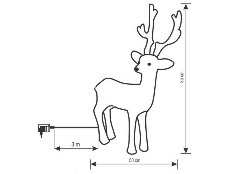 Veliki svetleći irvas s promenljivom bojom svetlosti 83cm KDA40