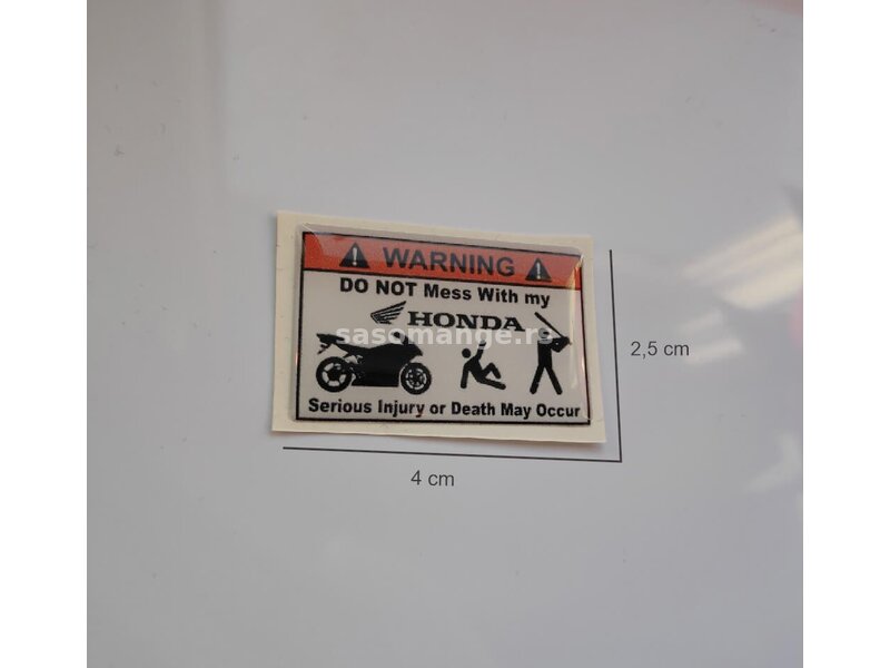HONDA WARNING - stiker - 906
