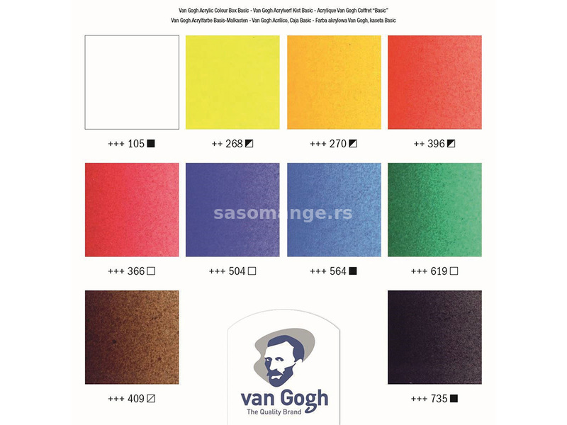TALENS Van Gogh Akrilne boje - Set - Komplet boja 10kom x 40ml